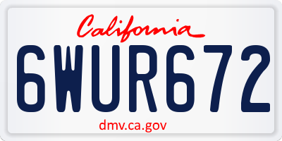 CA license plate 6WUR672