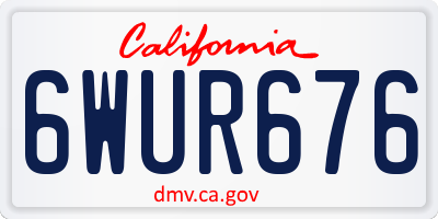 CA license plate 6WUR676
