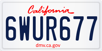 CA license plate 6WUR677