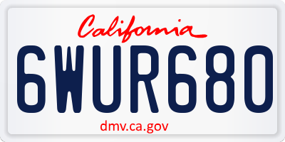 CA license plate 6WUR680