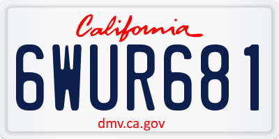 CA license plate 6WUR681