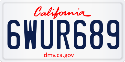 CA license plate 6WUR689