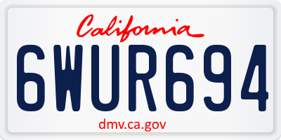 CA license plate 6WUR694