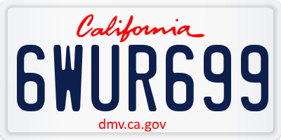 CA license plate 6WUR699