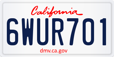 CA license plate 6WUR701