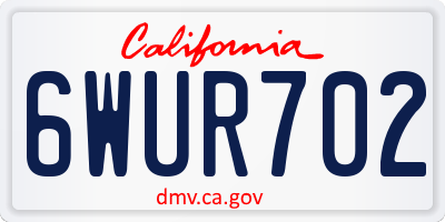 CA license plate 6WUR702