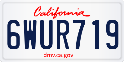 CA license plate 6WUR719