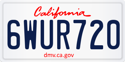 CA license plate 6WUR720