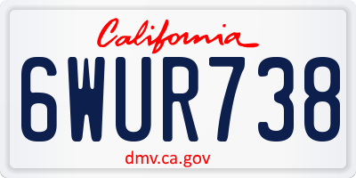 CA license plate 6WUR738