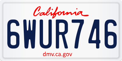 CA license plate 6WUR746