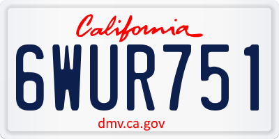 CA license plate 6WUR751
