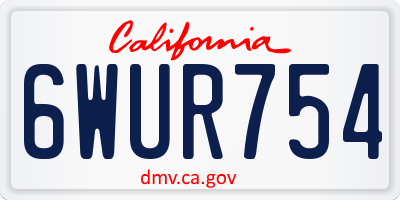 CA license plate 6WUR754
