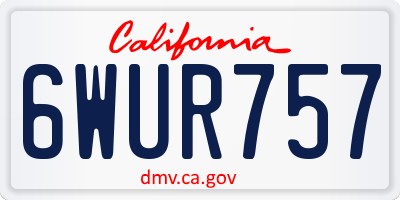 CA license plate 6WUR757