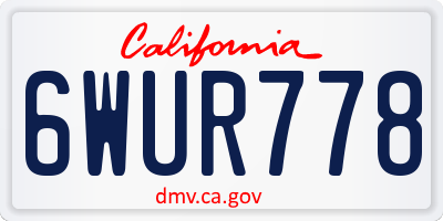 CA license plate 6WUR778