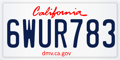 CA license plate 6WUR783