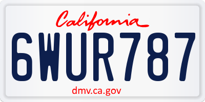 CA license plate 6WUR787