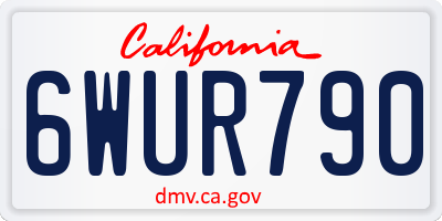 CA license plate 6WUR790