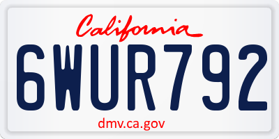 CA license plate 6WUR792