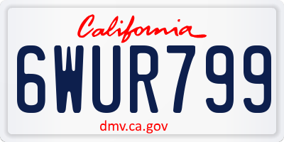 CA license plate 6WUR799