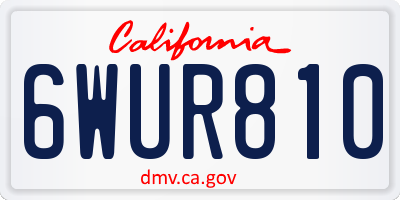 CA license plate 6WUR810