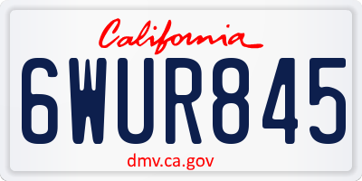 CA license plate 6WUR845