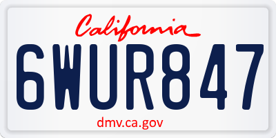 CA license plate 6WUR847
