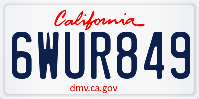 CA license plate 6WUR849