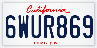 CA license plate 6WUR869