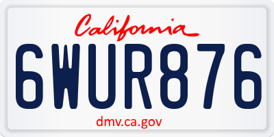 CA license plate 6WUR876