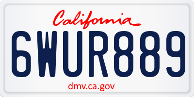 CA license plate 6WUR889