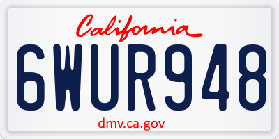 CA license plate 6WUR948