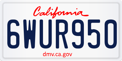 CA license plate 6WUR950