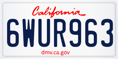 CA license plate 6WUR963