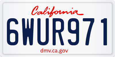 CA license plate 6WUR971