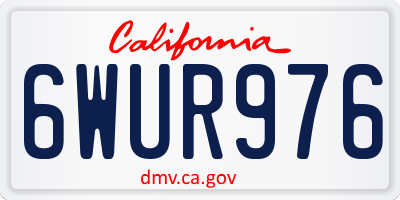 CA license plate 6WUR976