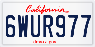 CA license plate 6WUR977