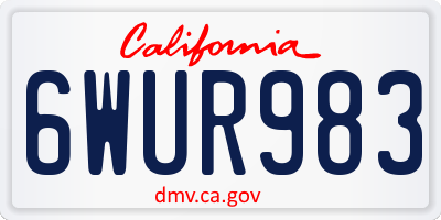 CA license plate 6WUR983