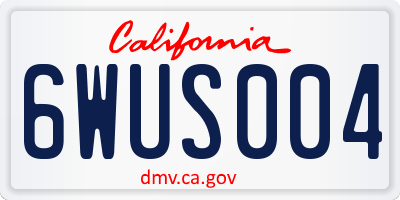 CA license plate 6WUS004