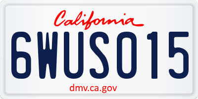 CA license plate 6WUS015