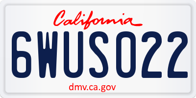 CA license plate 6WUS022