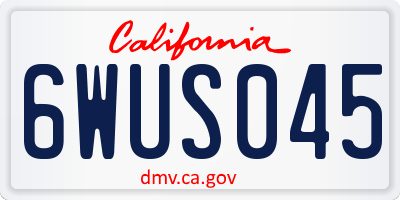 CA license plate 6WUS045