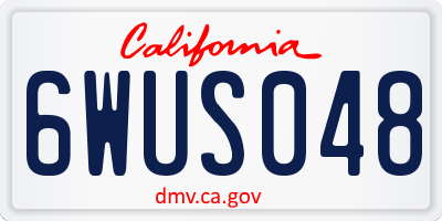 CA license plate 6WUS048