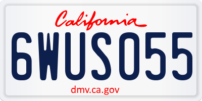 CA license plate 6WUS055