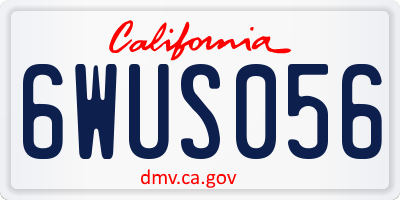 CA license plate 6WUS056