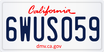 CA license plate 6WUS059
