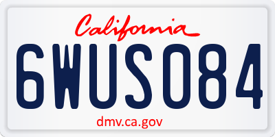 CA license plate 6WUS084