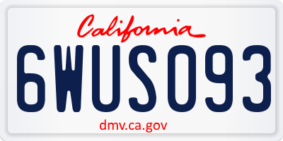 CA license plate 6WUS093