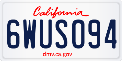 CA license plate 6WUS094