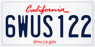 CA license plate 6WUS122
