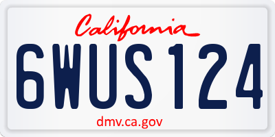 CA license plate 6WUS124